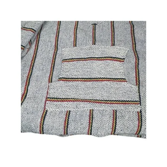 CATT Baja Hoodie Woven Striped Drug Rug Mexican Surfer Pullover XL - Picture 6 of 13